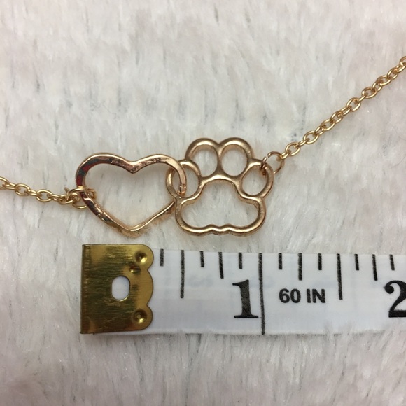 (P1) Paw Print Heart Necklace - Picture 2 of 5